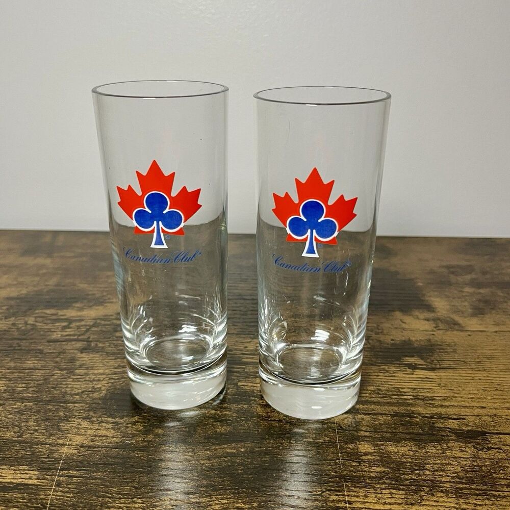 Vintage Barware Canadian Club Highball Cocktail Glasses Set of 2